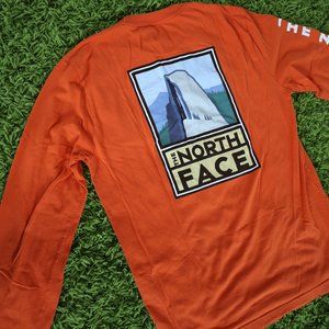 Orange Long-sleeved Northface Shirt